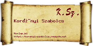 Korányi Szabolcs névjegykártya