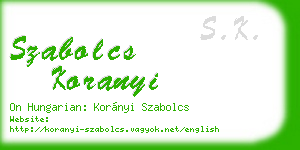 szabolcs koranyi business card